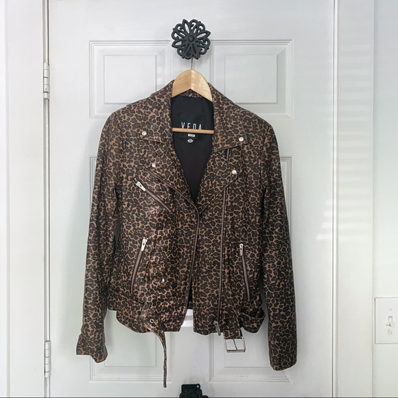 VEDA Jayne Smooth Leather Jacket Sz Small - Picture 3 of 8